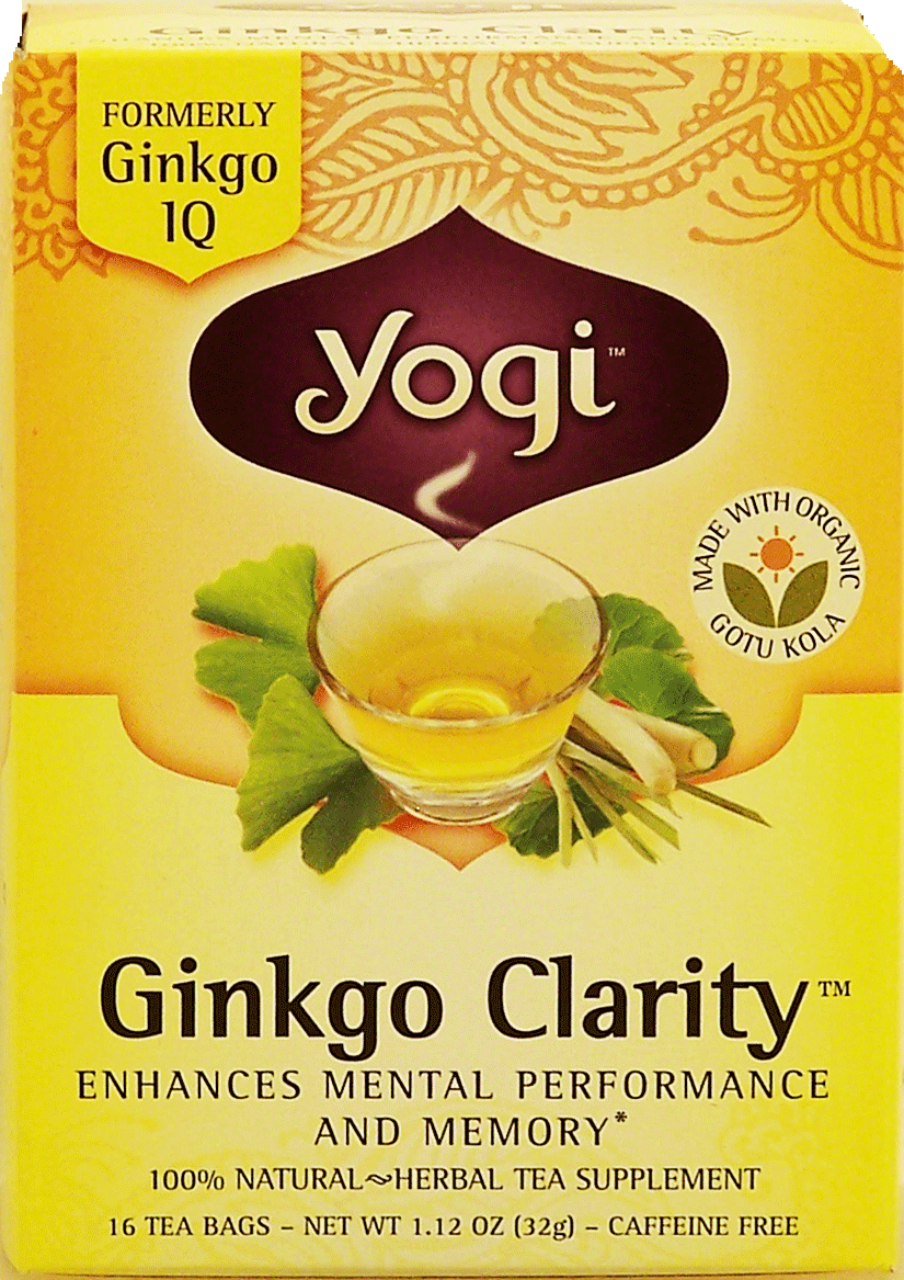 Yogi Ginkgo Clarity herbal tea supplement enhances mental performance and memory, caffeine free, 16-bags Full-Size Picture